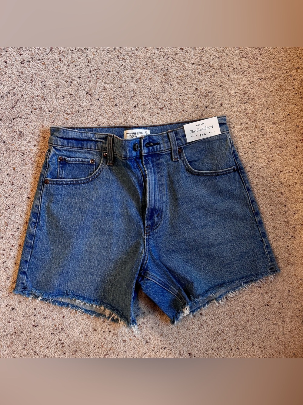 Abercrombie & Fitch Denim Cutoff Shorts in Vintage Blue